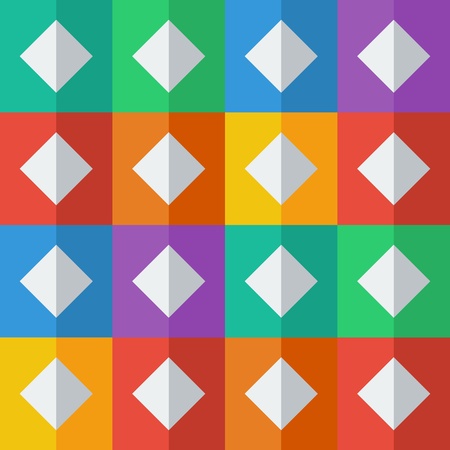 White diamonds on colorful squares in flat icon styleのイラスト素材