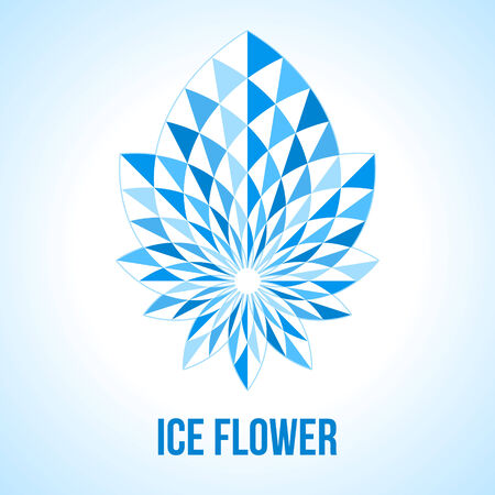 Fantastic geometric flower. Abstract symbol of ice. Vector illustration.のイラスト素材