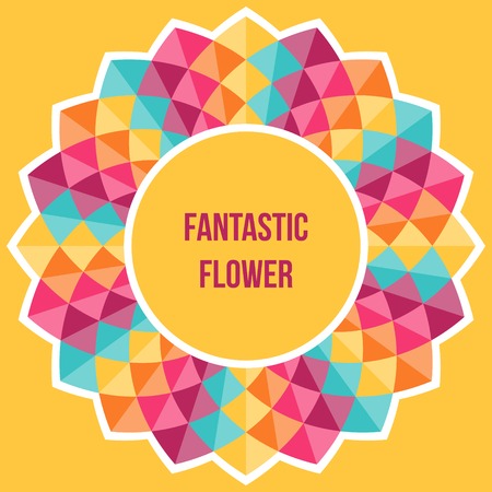 Patterned frame with diamond shaped figures. Colorful abstract vector backgroundのイラスト素材