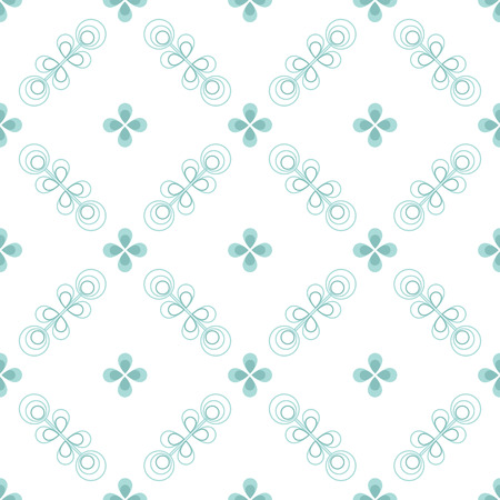 Floral pattern with abstract scandinavian geometric flowers -  pattern based on traditional  folk ornaments. Seamless background. Vector illustration.のイラスト素材
