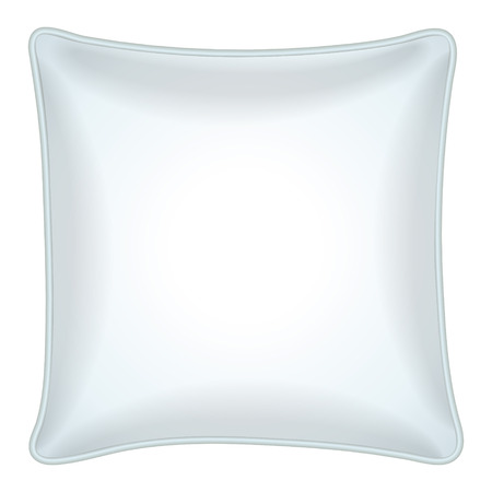 Interior design element  Decorative throw pillow with white pillowcase. Isolated on white. Vector illustration.のイラスト素材