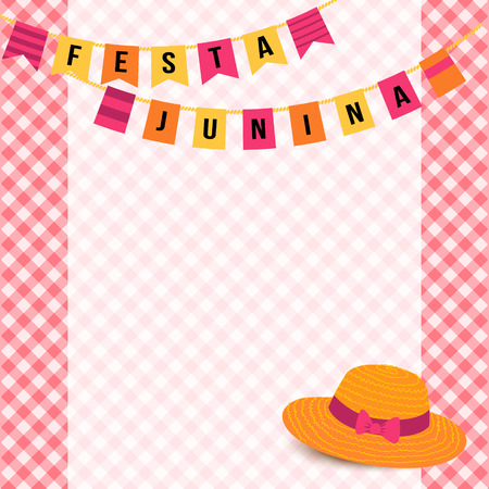 Festa Junina illustration  traditional Brazil june festival party  Midsummer holiday. Vector illustration.のイラスト素材