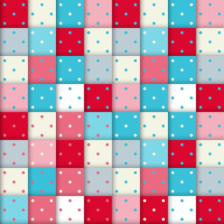 Fashion geometric pattern in retro colors, seamless vector background. For textile, cloth, wallpapers.のイラスト素材