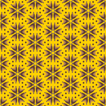Abstract yellow flowers with brown and golden colors. Seamless vector pattern for fabrics, wallpapers etc.のイラスト素材