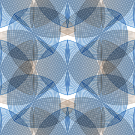 Abstract blue background, geometric shapes with many thin lines. Seamless vector pattern.のイラスト素材