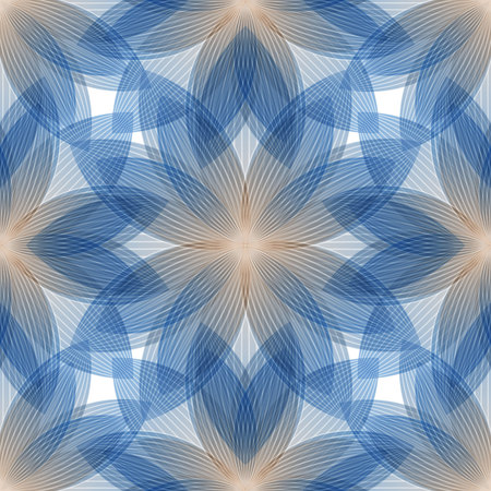 Abstract blue background, geometric shapes with many thin lines. Seamless vector pattern.