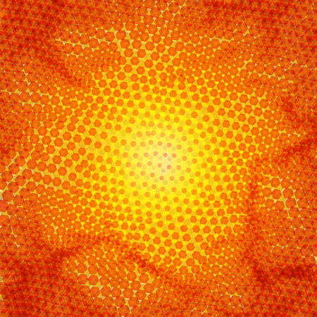 Abstract technology pattern with multiple orange dot particles. Colorful space burst background. Vector futuristic illustration. Digital galaxy illustration. Infitine space wallpaper.のイラスト素材