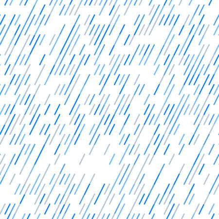 Geometric random lines pattern. Abstract technology background with blue and grey geometric shapes in tessellation on white. Linear abstract lattice, random coloring. Vector seamless linear pattern.のイラスト素材