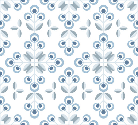 Scandinavian floral background, mid century wallpaper, seamless pattern. Vector illustration.のイラスト素材