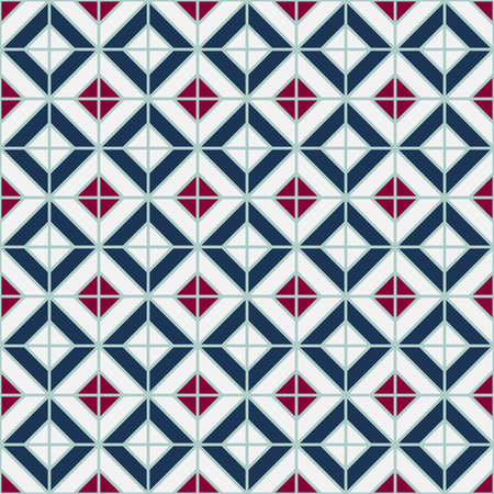 Simple floor tile pattern, abstract geometric seamless background. Portuguese tiles vector...