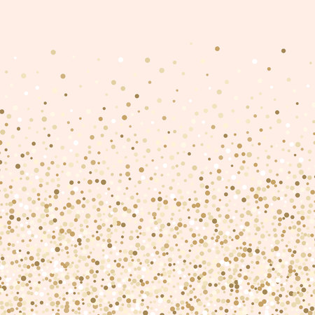 Luxury golden confetti particles, gold glittering background. Scattered golden dots design. Vector illustration.のイラスト素材