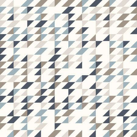 Abstract geometric background in neutral colors. Seamless vector pattern. Brown taupe, navy blue and...