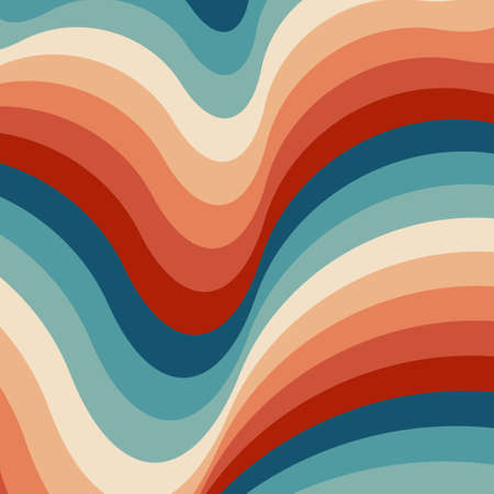 Twisted rainbow flag wave. Retrowave 80s art retro rainbow vector illustration. Abstract rainbow...
