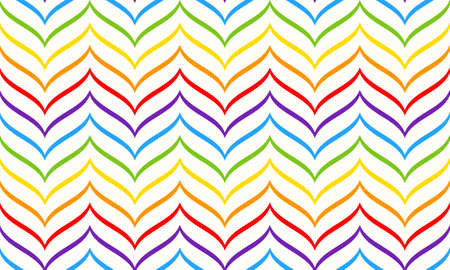 Rainbow chevron pattern, seamless vector geometric background. Unicorn magic rainbow stripes pattern. Abstract geometric wave background.のイラスト素材