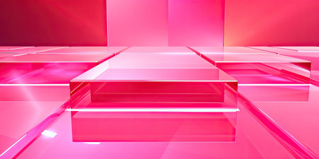 Abstract geometry 3d technology business background, pink and white glowing geometric shapes pattern texture , perfect pink backgroundの素材