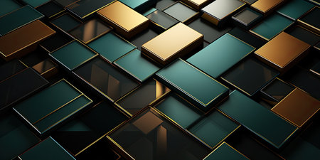 Abstract geometry 3d technology business background, colorful glowing geometric shapes pattern texture, 3d illustrationの素材