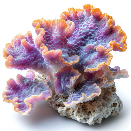 Beautiful sea corals composition, sea life objects, isolated on white background.の素材