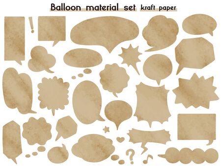 speech balloon material set(kraft paper)のイラスト素材