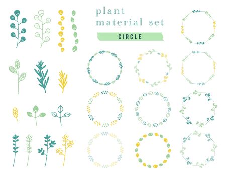 plant material set(ring)のイラスト素材