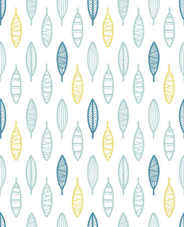 Scandinavian style seamless pattern(leaf)のイラスト素材