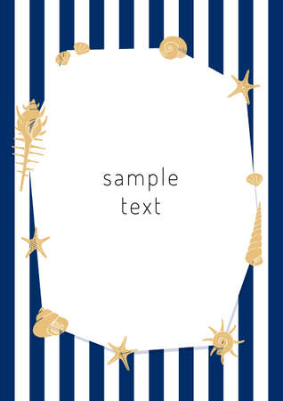 stripe and shell frame materialのイラスト素材