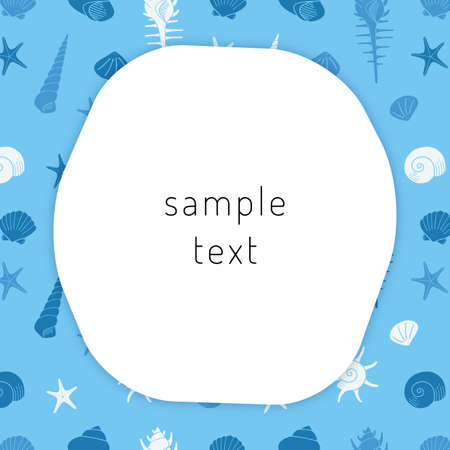 shell pattern and frame materialのイラスト素材