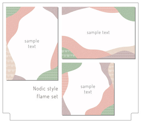 Scandinavian style pattern frame materialのイラスト素材