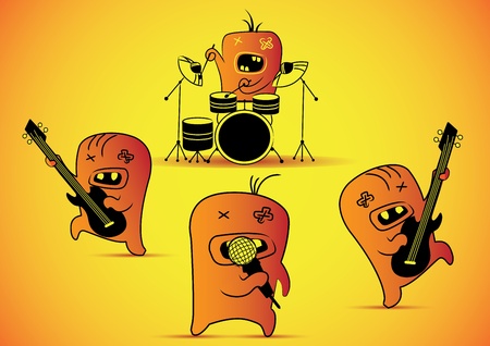 Illustration cute cartoon monsterのイラスト素材