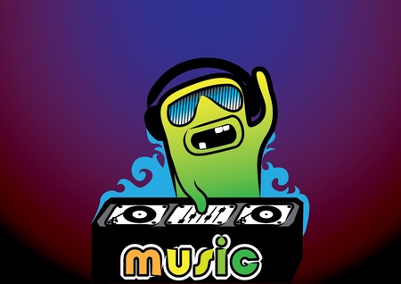 Illustration cute cartoon monsterのイラスト素材