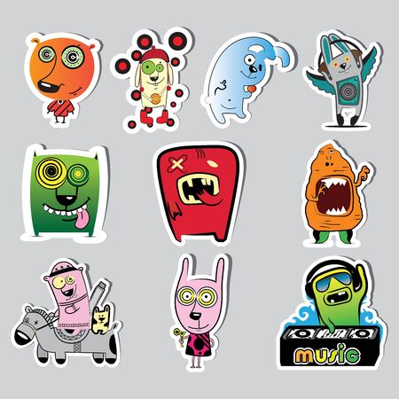 set of characters illustrationのイラスト素材