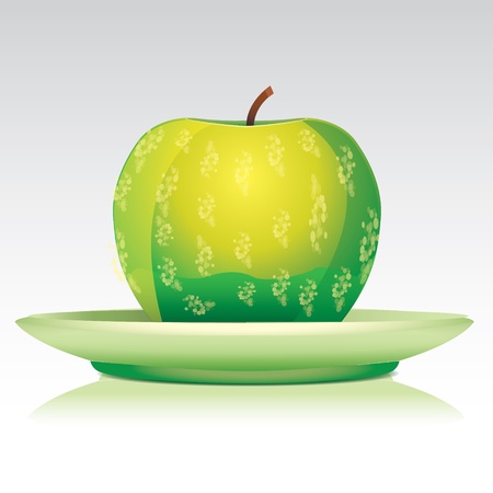 Green apple illustration backgroundのイラスト素材