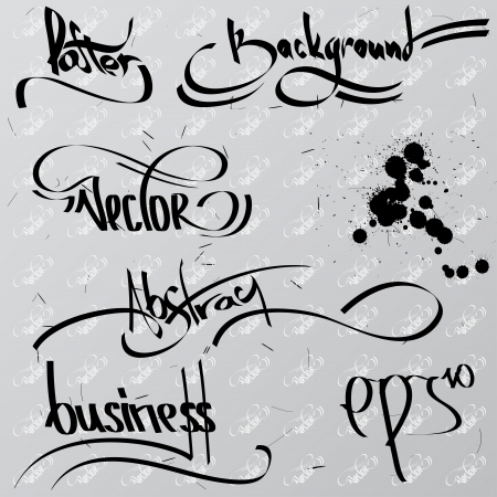 set  calligraphic design elementsのイラスト素材