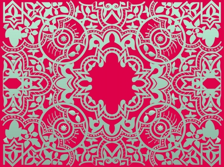 Vector vintage flower motif arabic retro patternのイラスト素材