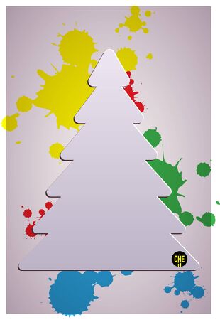 Christmas tree applique vector background のイラスト素材