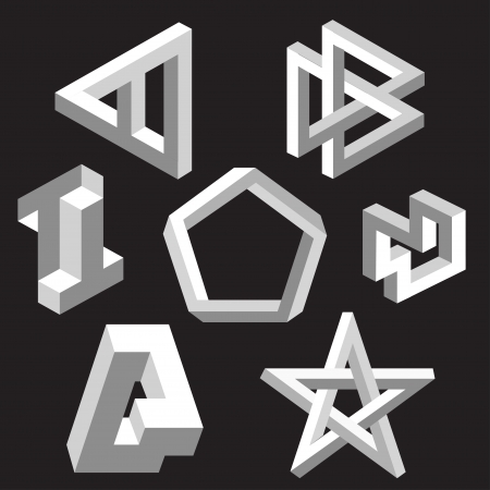 Optical illusion symbols   Vector illustration のイラスト素材