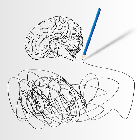 Abstract science background with brain のイラスト素材