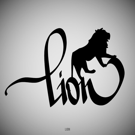 Lion Calligraphic elements -  black design elementsのイラスト素材