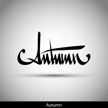 Autumn hand lettering -  handmade calligraphy, vectorのイラスト素材
