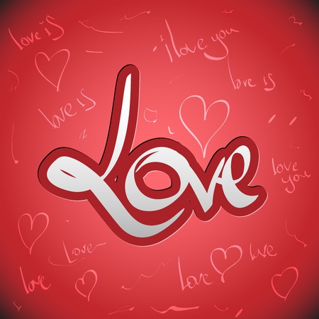 Love greetings  hand lettering set  vector のイラスト素材