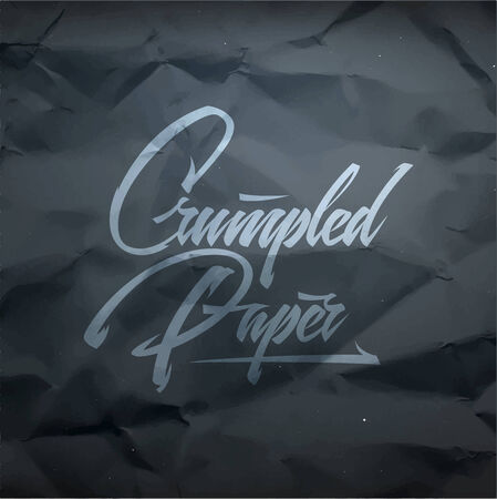 Crumpled paper hand lettering - handmade calligraphy, vectorのイラスト素材