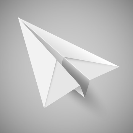 illustration of origami paper airplane on white backgroundのイラスト素材