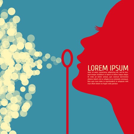 Blowing bubbles  Vector illustration  Backgroundのイラスト素材