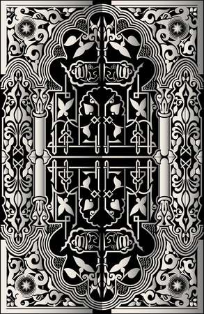 Vector vintage baroque background frame card cover flower motif arabic retro pattern ornate laceのイラスト素材