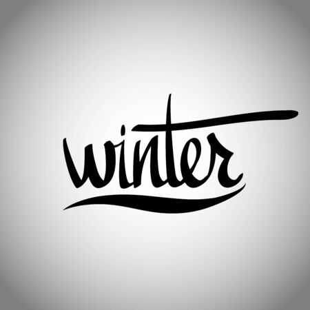 Winter hand lettering -  handmade calligraphy, vectorのイラスト素材