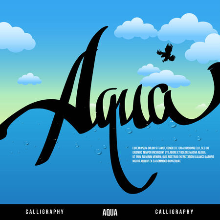 Vector water banner  Calligraphy  Backgroundのイラスト素材