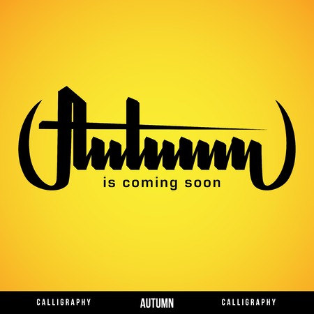 Autumn hand lettering -  handmade calligraphy, vectorのイラスト素材