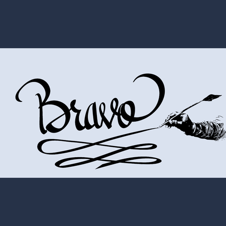 Bravo hand lettering -  handmade calligraphy, vectorのイラスト素材