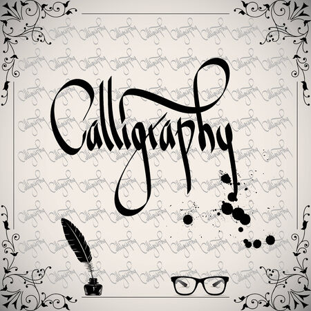 Calligraphic elements -  black design vintageのイラスト素材