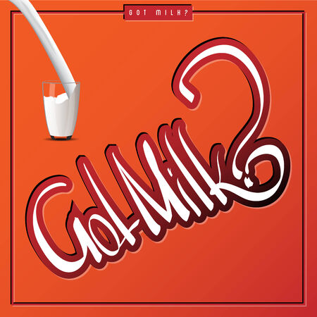 Got milk greetings  hand lettering set  vector のイラスト素材