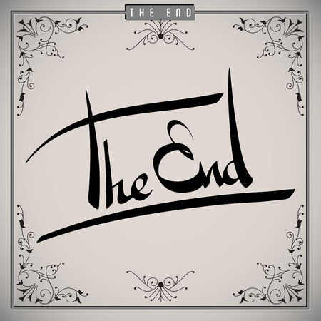 The end greetings  hand lettering set  vector のイラスト素材